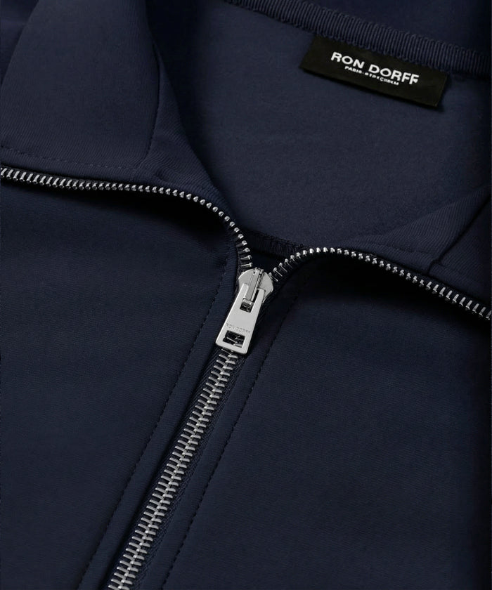 City Jacket avec Piping: Bleu marine