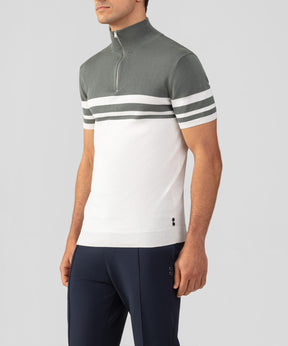 Polo en coton et soie bicolore: Vert ombré