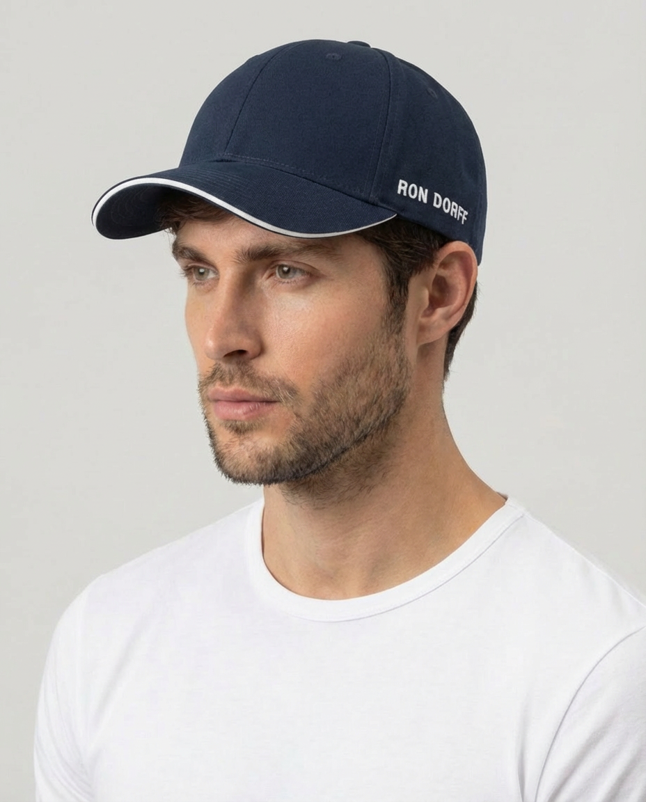 Casquette avec piping: Bleu marine