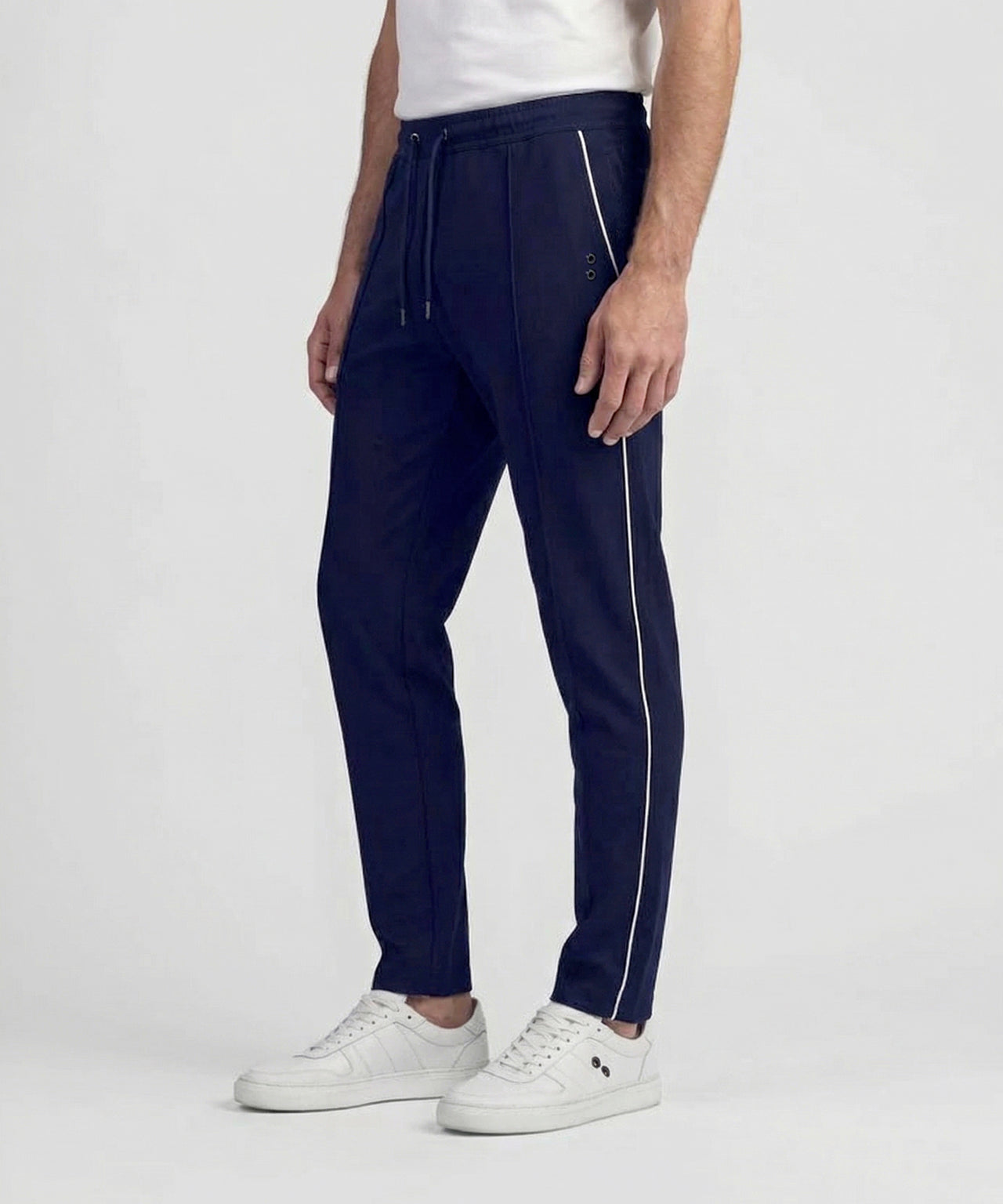 City Pants avec Piping: Bleu marine