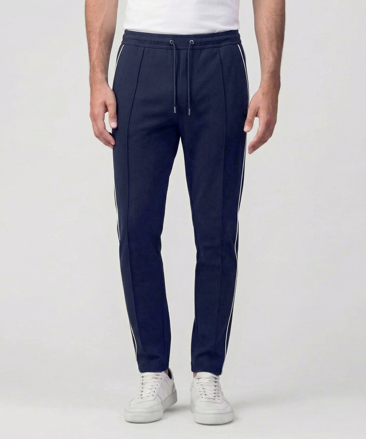 City Pants avec Piping: Bleu marine