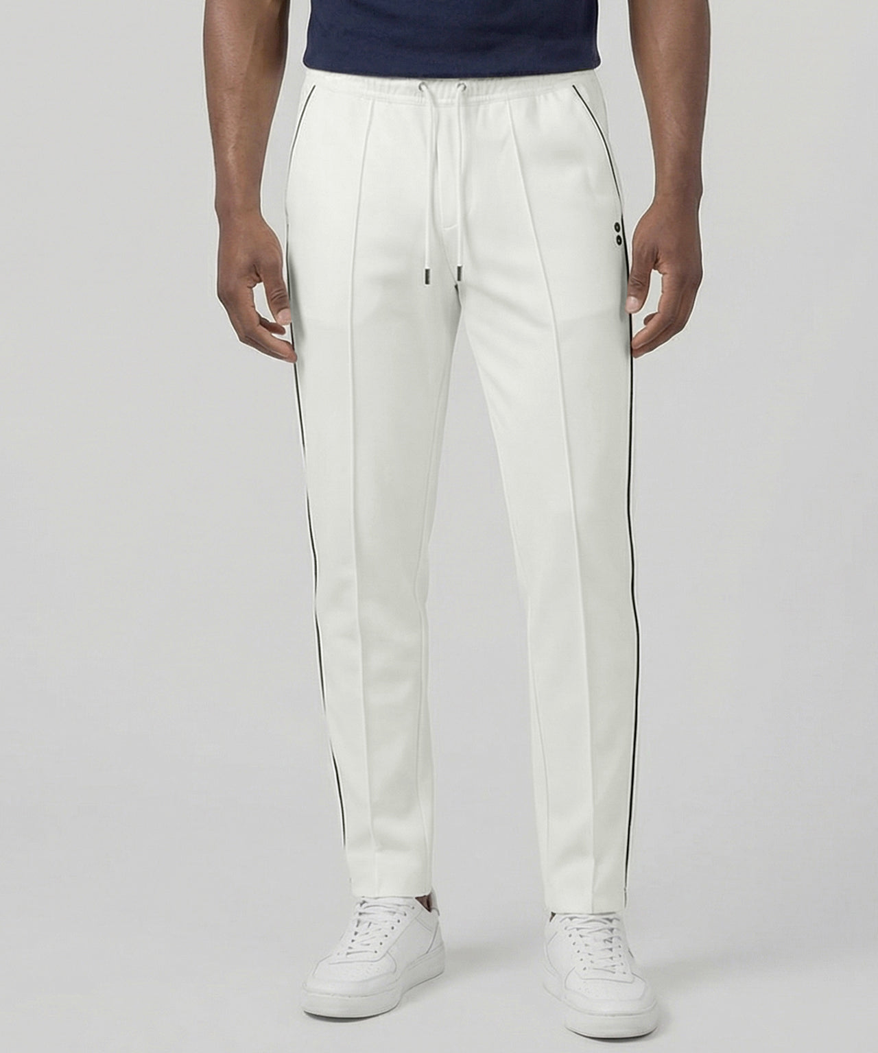 City Pants avec Piping: Écru