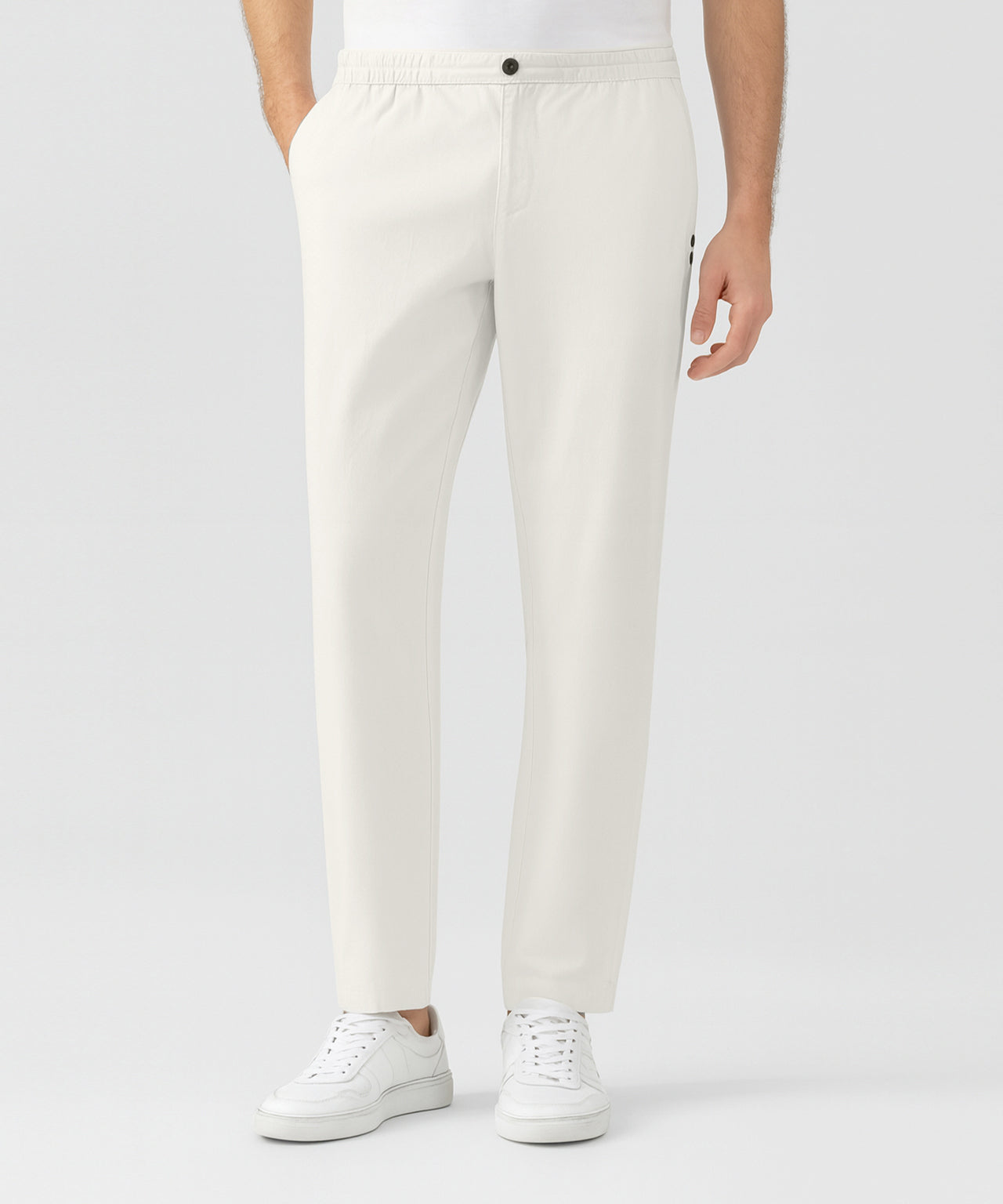 Baumwollleinenhose: Off-Weiß