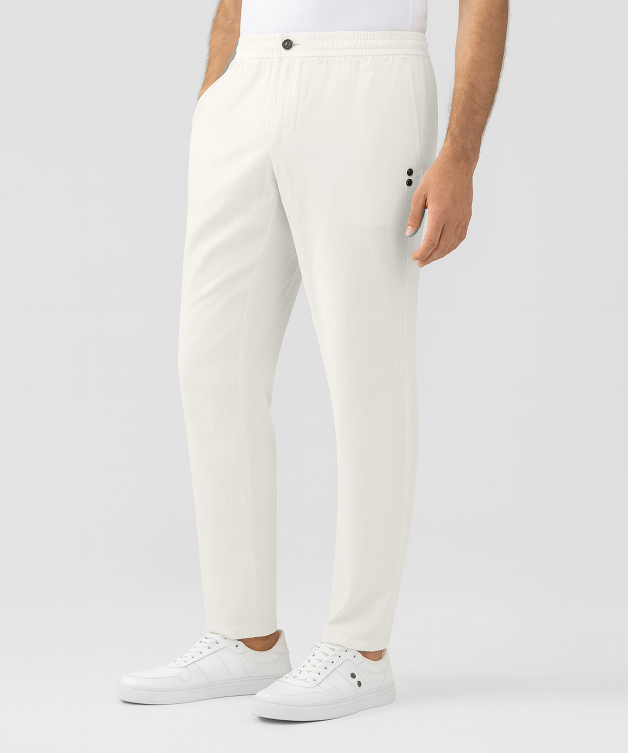 Baumwollleinenhose: Off-Weiß
