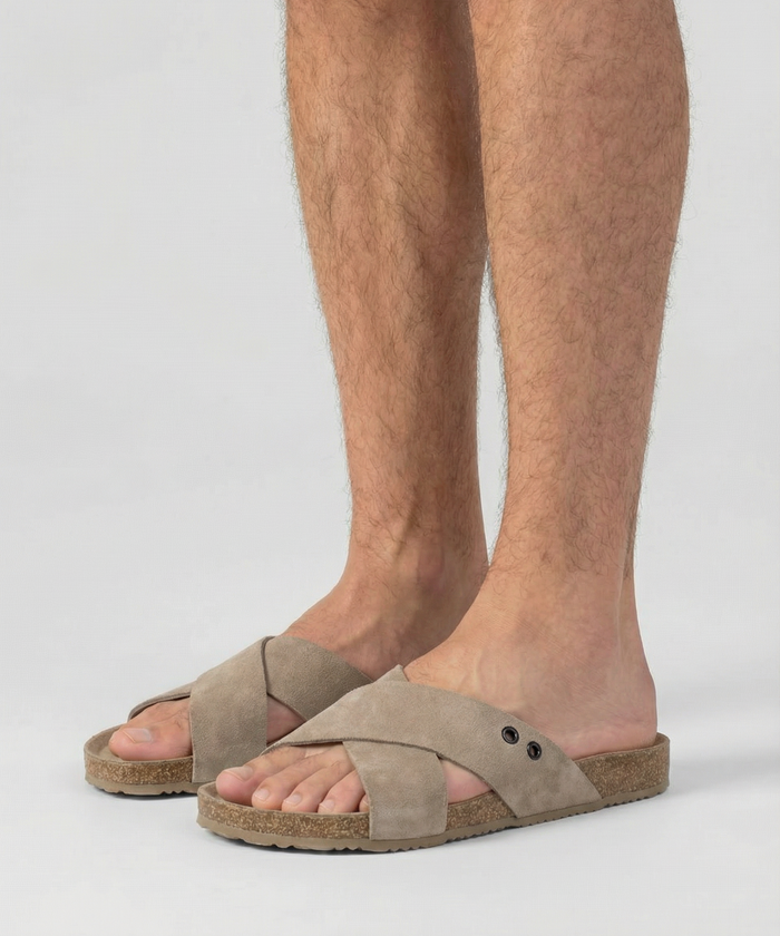 RD Leather Sandals: Beige