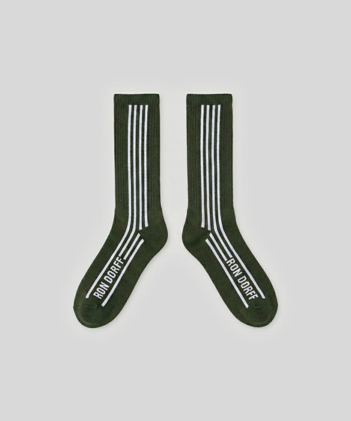 Chaussettes de sport à rayures verticales: Vert court