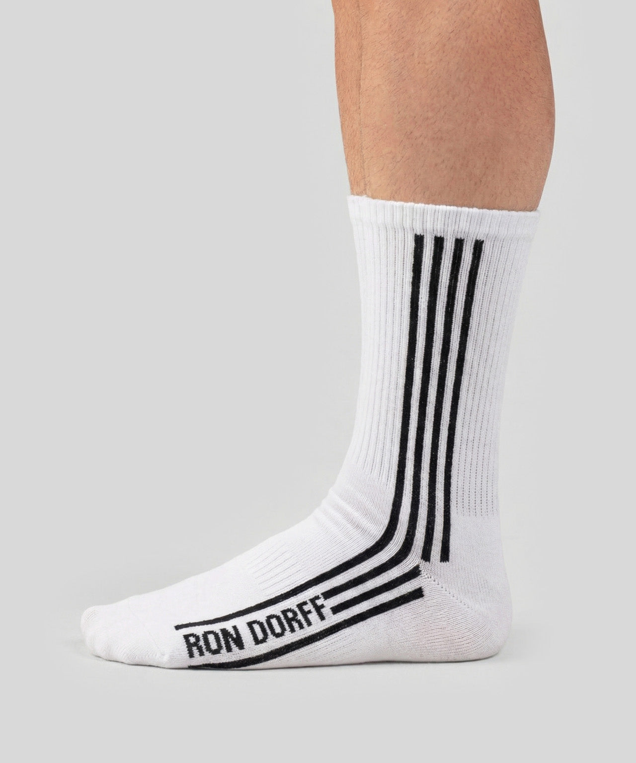 Sportsocken mit vertikalen Streifen: Weiß