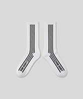 Sports Socks w. Vertical Lines: White