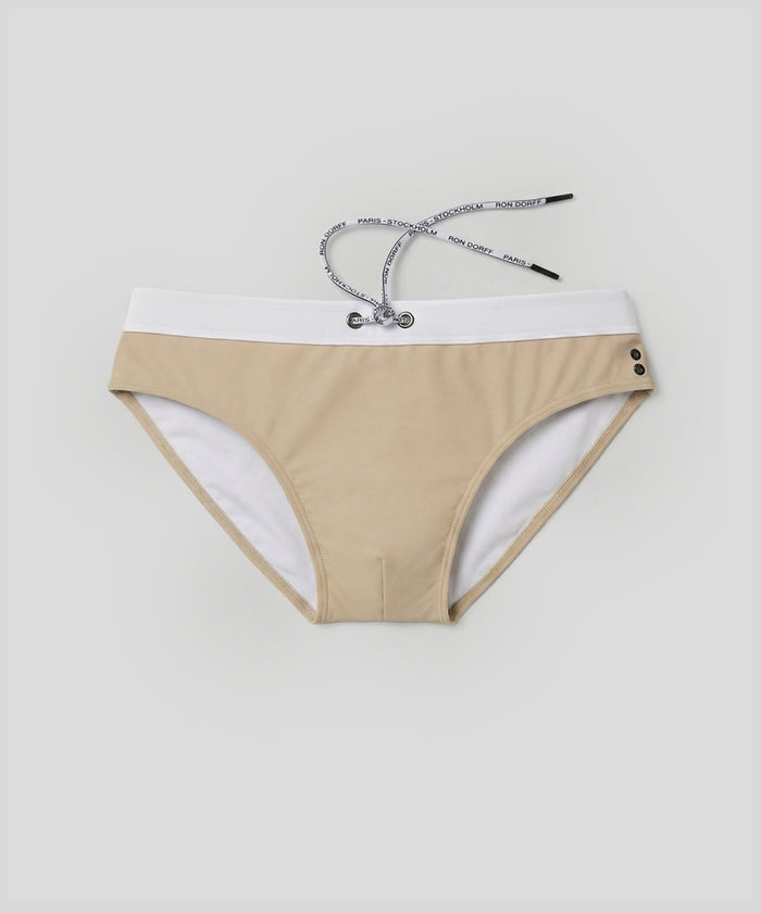 Swim Briefs w. Waistband: Sand