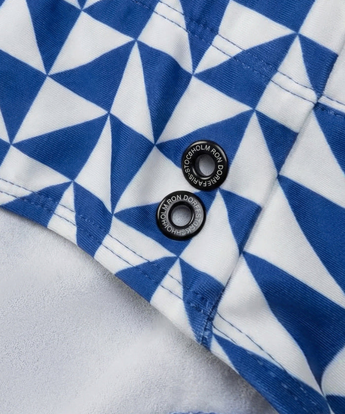 Swim Briefs w. Geometric Pattern: Bleu