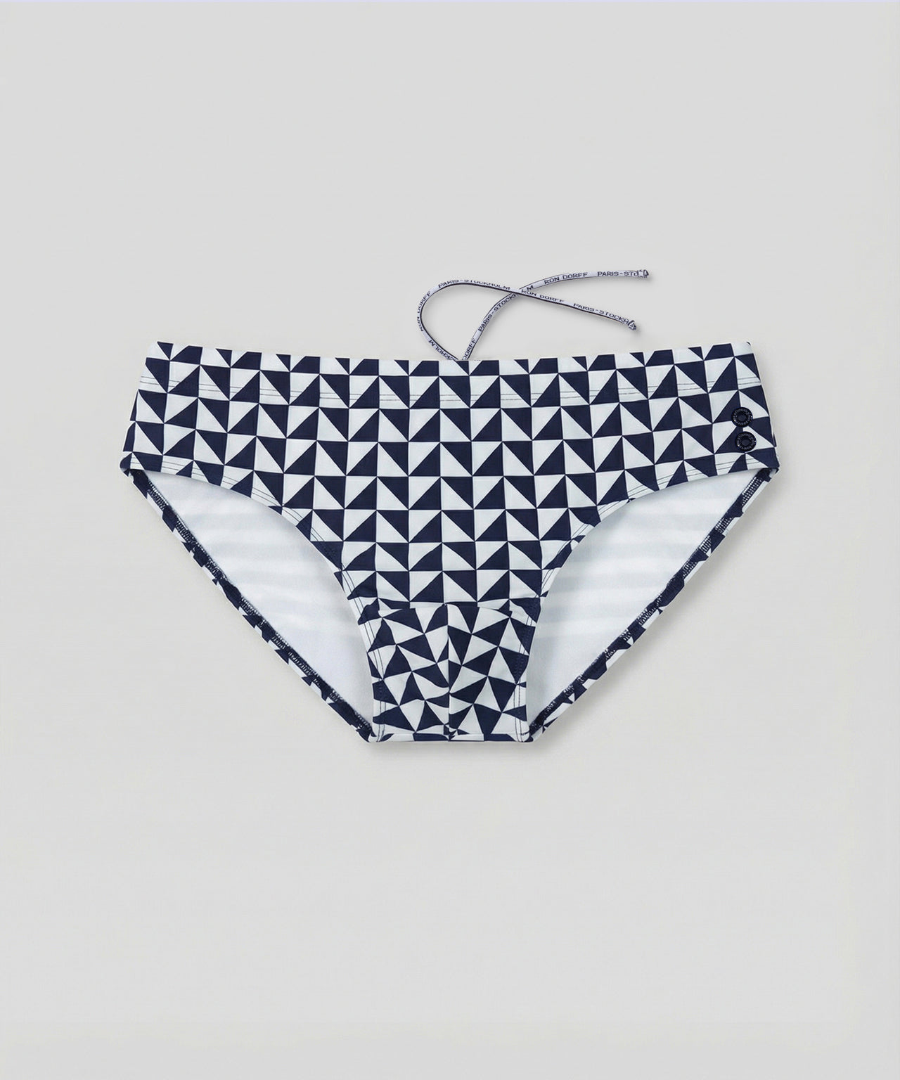 Slip de bain à motif géométrique: Bleu marine