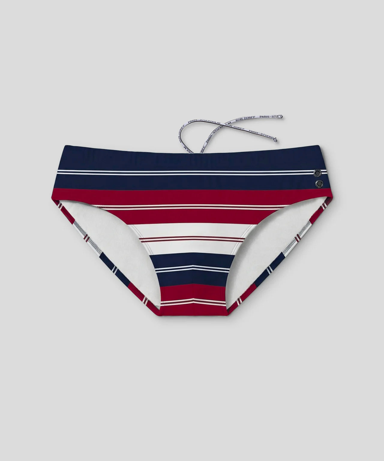 Slip de bain à rayures irrégulières: Rouge