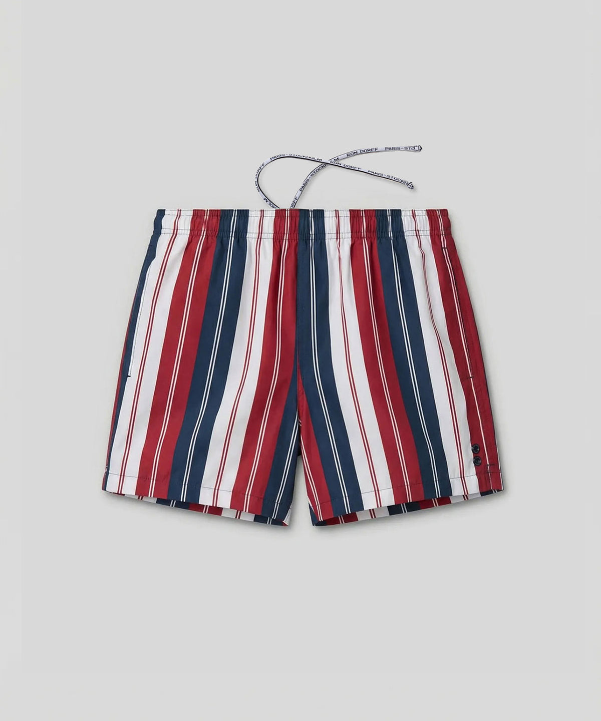 Swim Shorts w. Irregular Stripes: Red