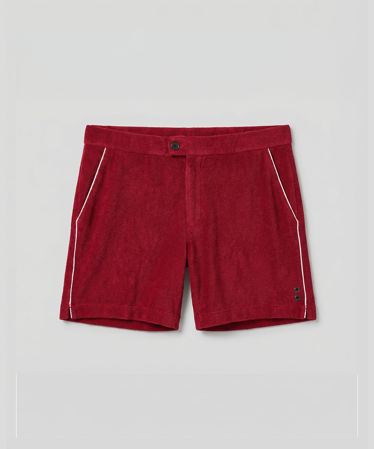 Tennis Short en coton terry avec piping: Rouge
