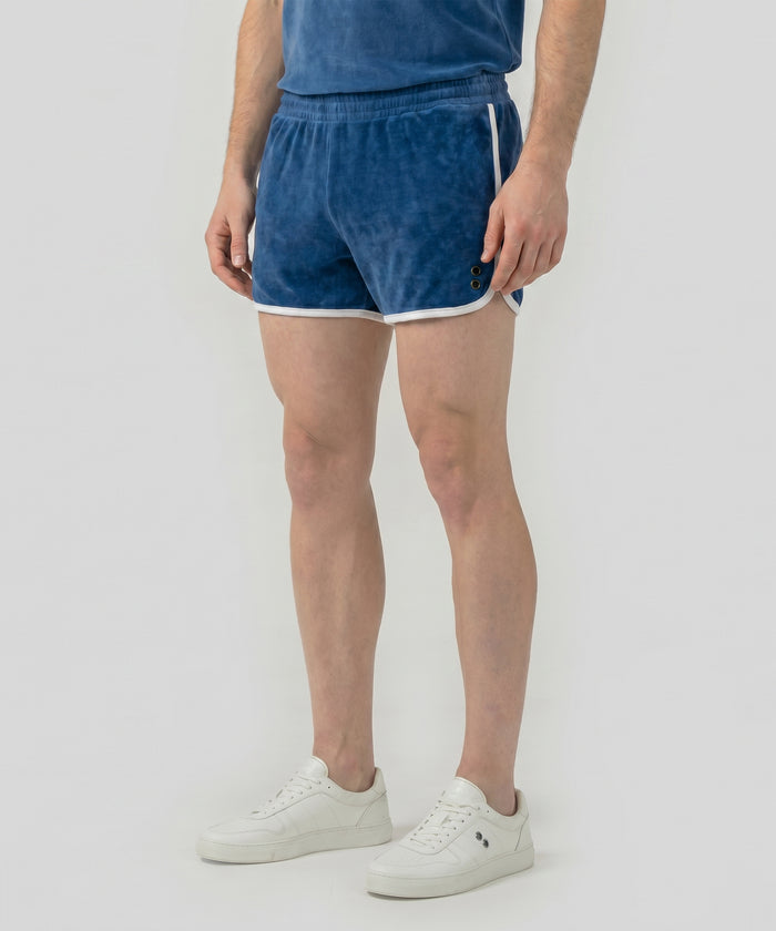 Marathon Exerciser Short en coton terry: Bleu