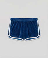Cotton Terry Marathon Exerciser Shorts: Bleu