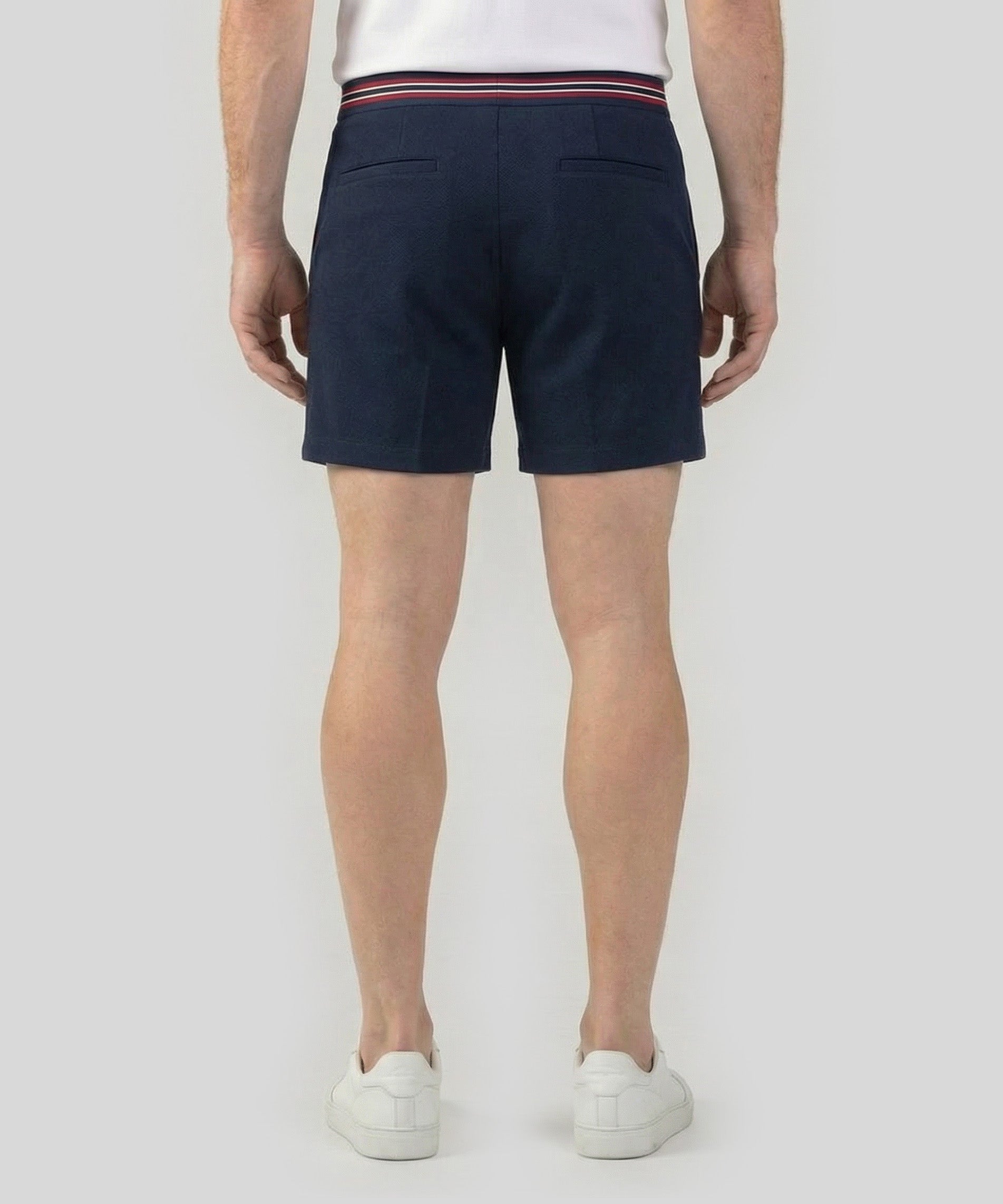 RD Tennis Shorts m. Streifenbund: Marineblau