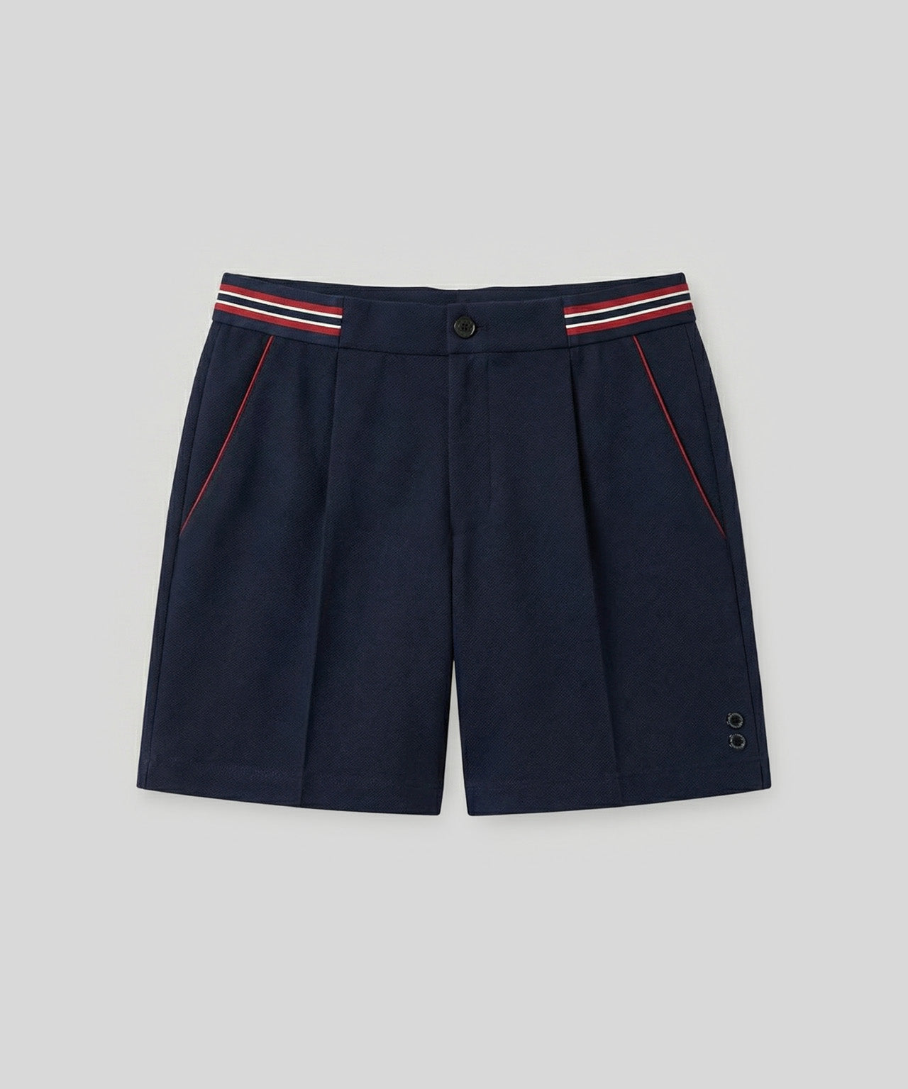 RD Tennis Short avec ceinture rayée: Bleu marine