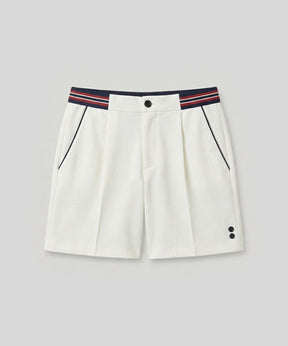 RD Tennis Shorts w. Striped Waist: Off White