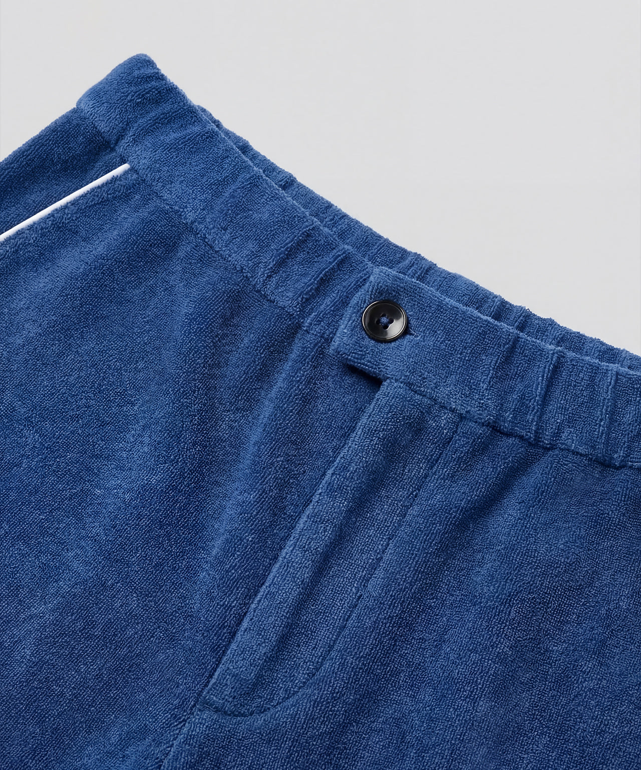 Tennis Short en coton terry avec piping: Bleu