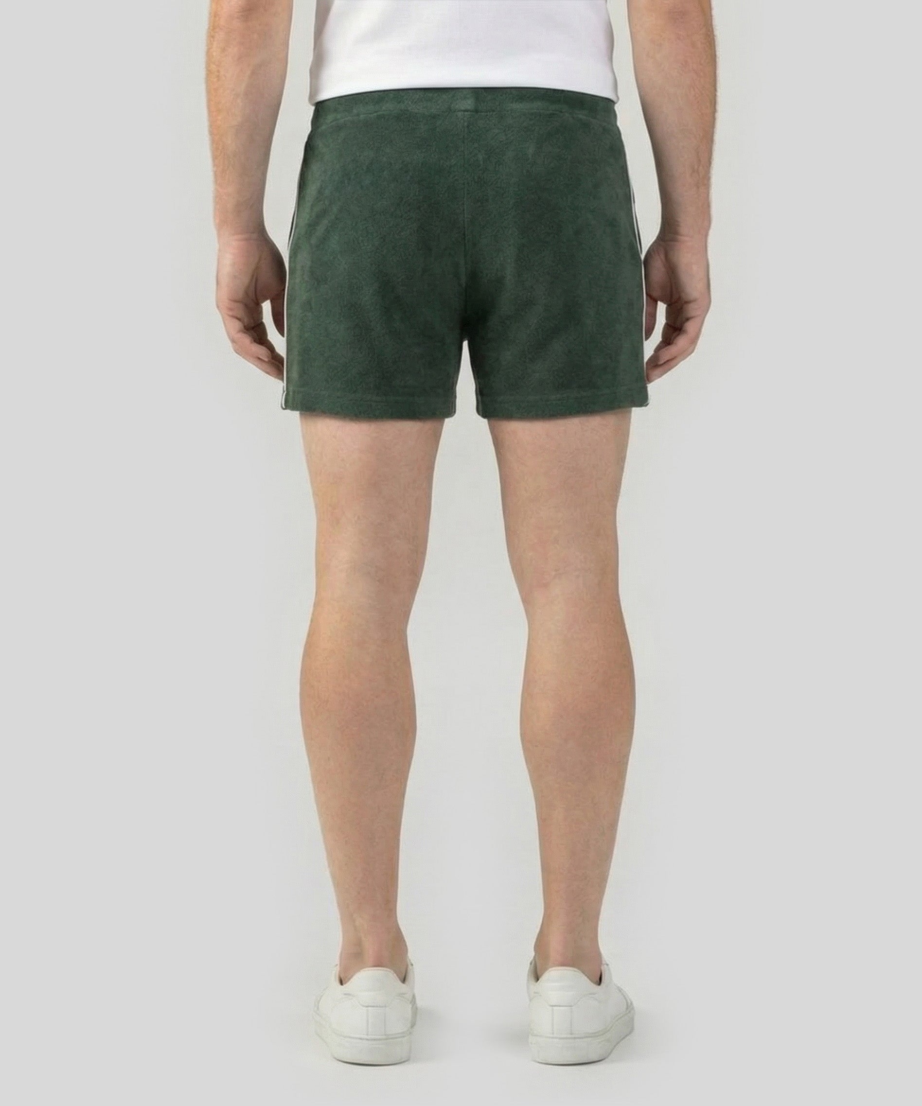 Tennis Shorts Frottee-Baumwolle mit Paspelierung: Court Green