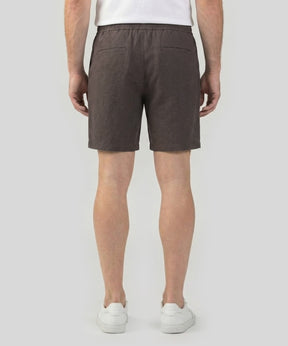 Cotton Linen Shorts: Espresso