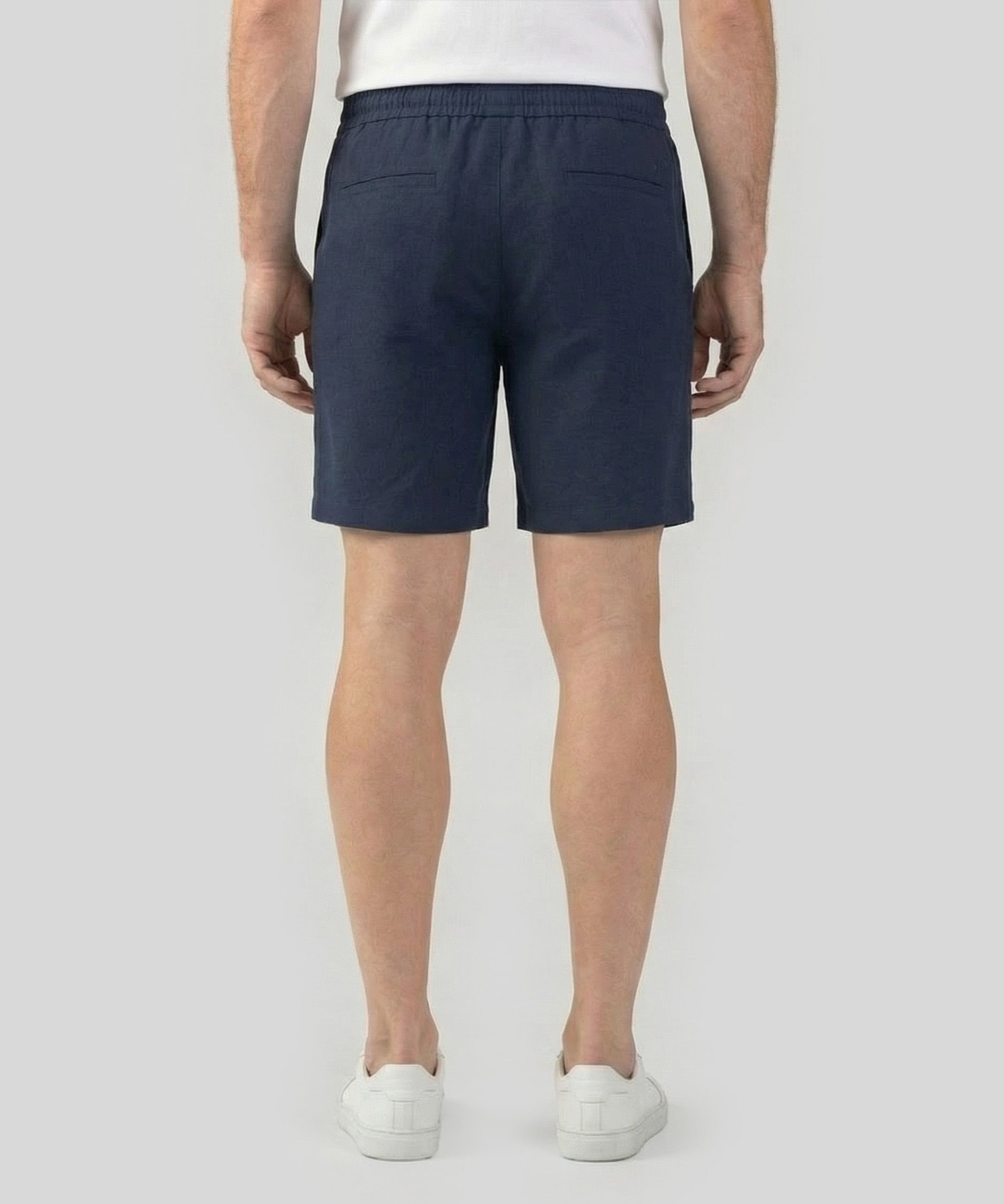 Cotton Linen Shorts: Navy