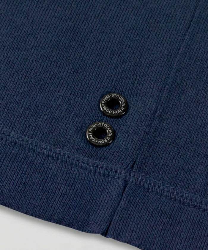 Baumwoll-Kapuzenpullover m. Streifen: Marine