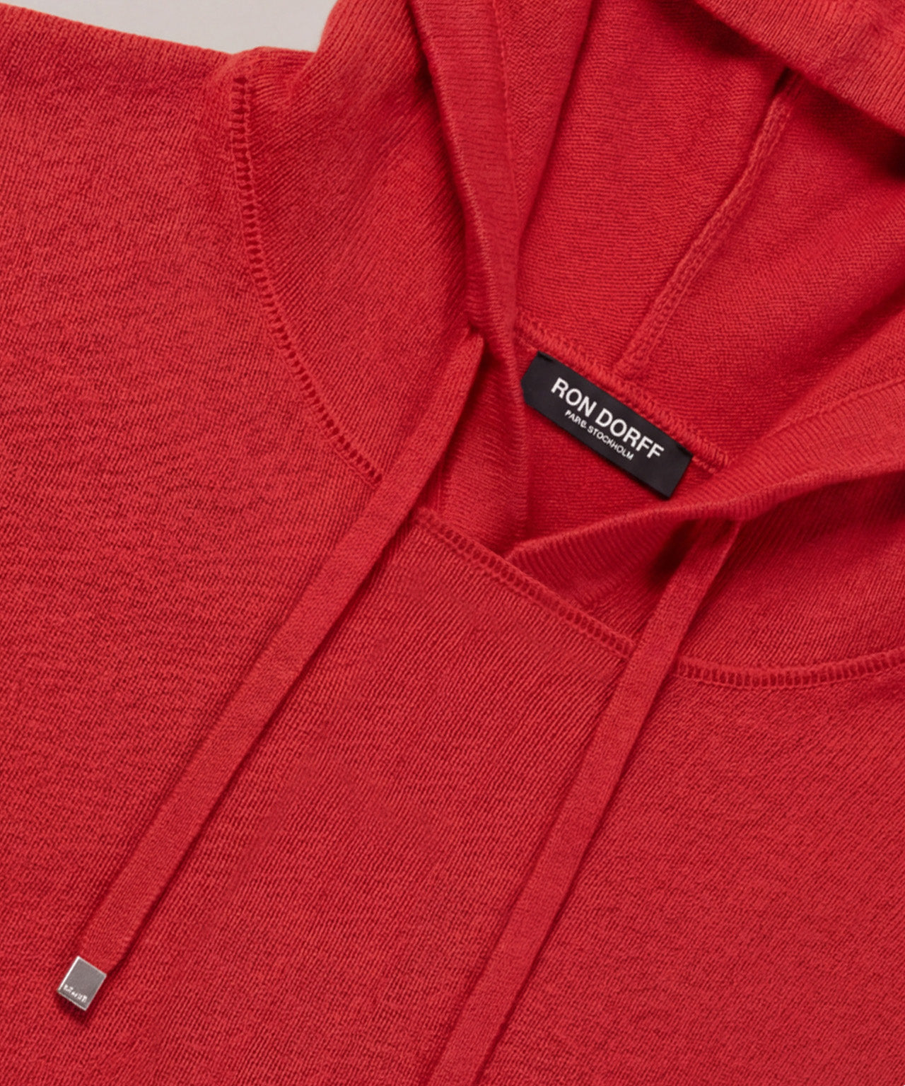 Pull à capuche en coton à rayures rétro: Rouge choc