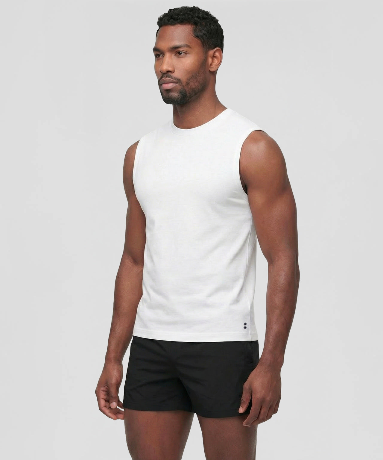Sweatshirt sans manches en coton léger: Blanc