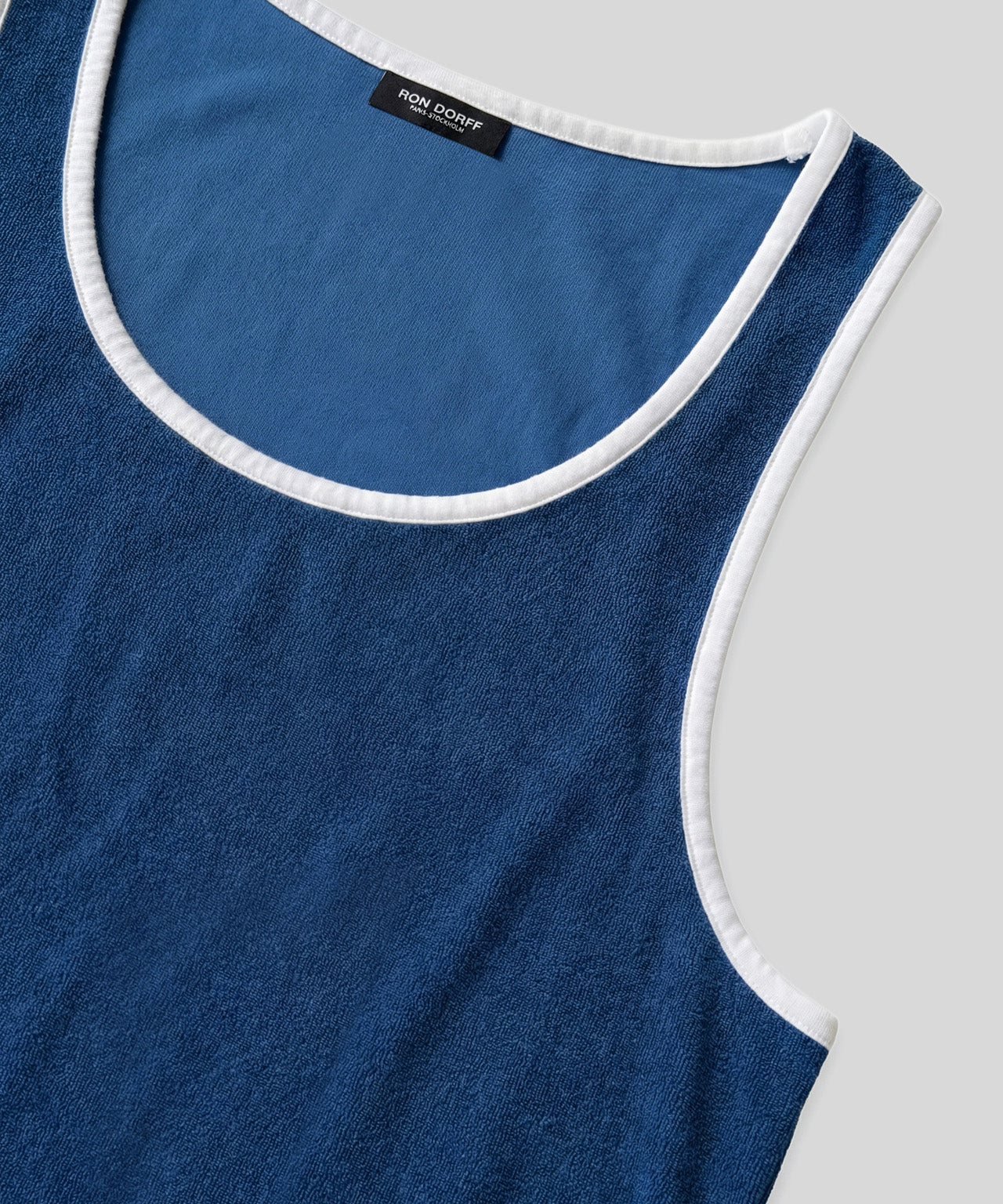 Cotton Terry Tank Top: Bleu