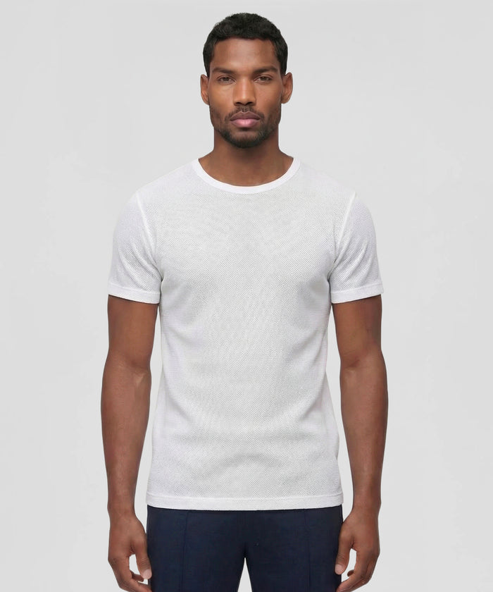 T-shirt Eyelet Edition en mesh: Blanc