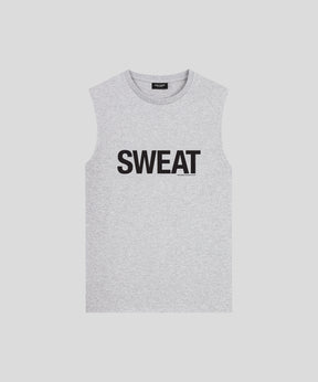 T-Shirt sans manches en coton bio "SWEAT": Gris chiné