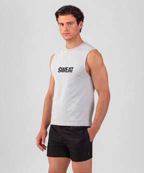 T-Shirt sans manches en coton bio "SWEAT": Gris chiné