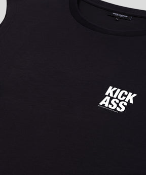 T-Shirt sans manches en coton bio "KICK ASS": Noir