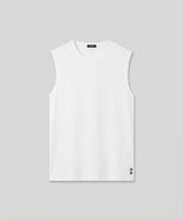 Mesh Sleeveless T-Shirt: White
