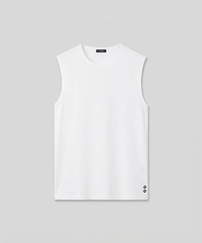Mesh Sleeveless T-Shirt: White