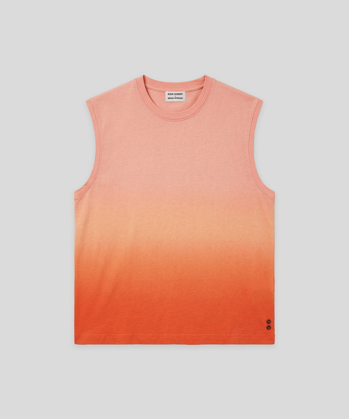 Leichtes ärmelloses Sweatshirt aus Bio-Baumwolle: Sunset Orange