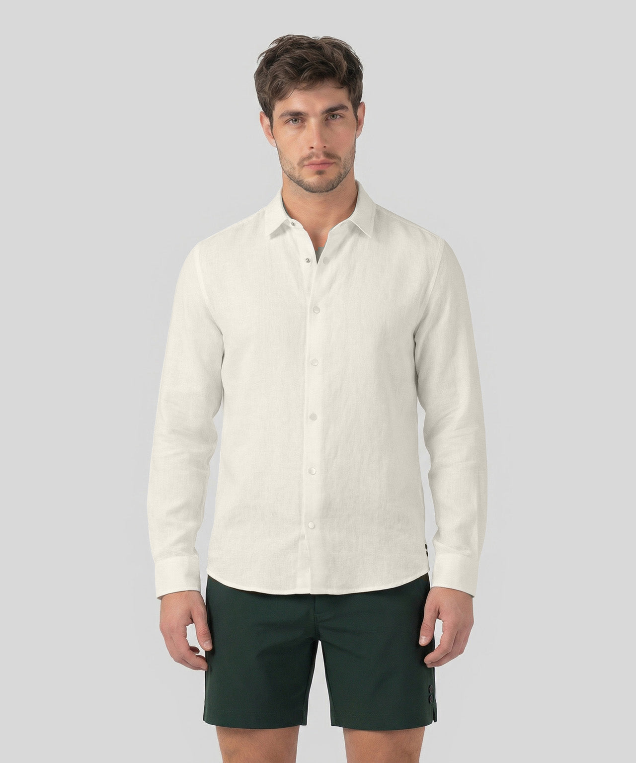 Chemise en coton et lin: Écru