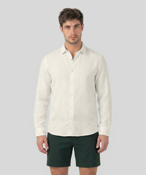 Chemise en coton et lin: Écru