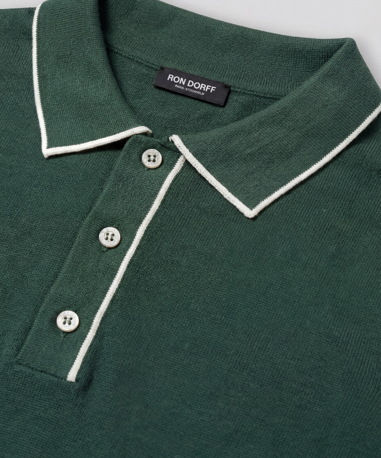 Polo en coton soie: Vert court