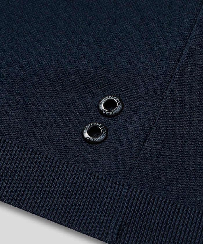 Polo en coton soie: Bleu marine