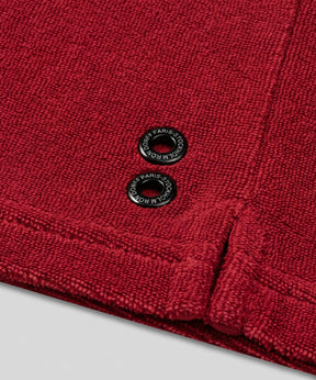 Polo col V en coton terry: Rouge