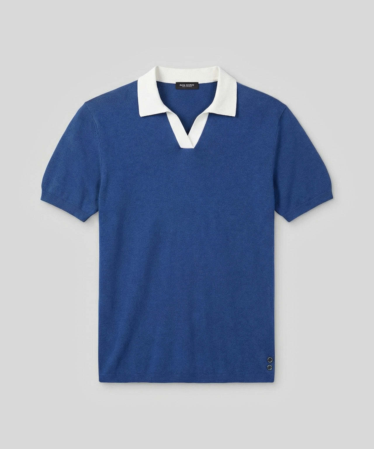 Polo en coton lin: Bleu