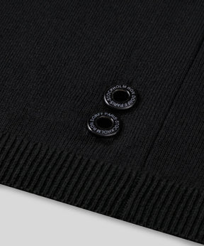 Polo en coton lin: Noir