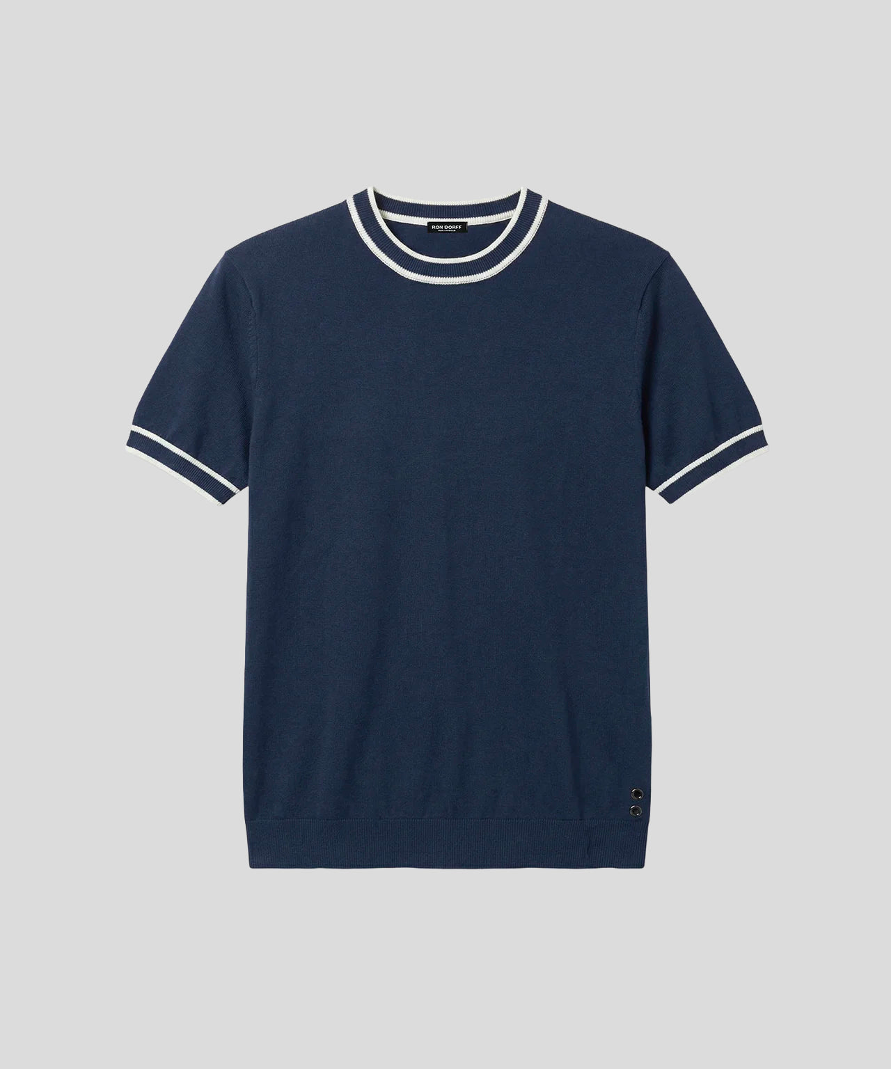 T-shirt en maille fine: Bleu marine