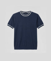 Knitted T-Shirt: Navy
