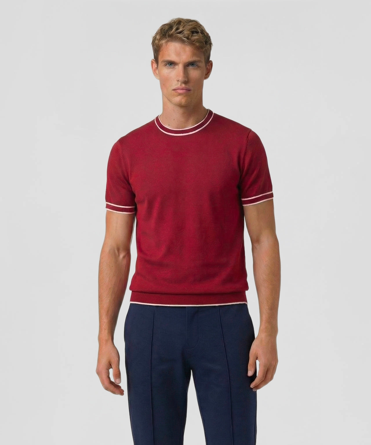 Knitted T-Shirt: Red