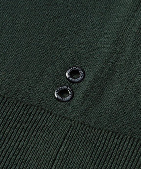 T-shirt col V en maille fine à lacets: Vert court