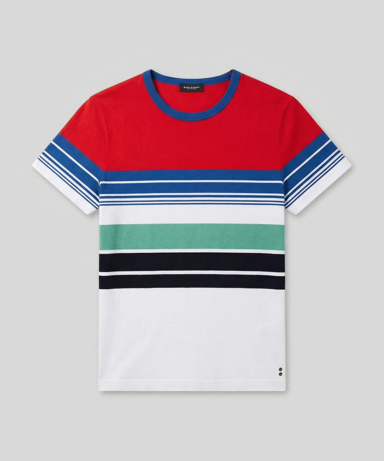 T-Shirt Eyelet Edition m. Retro-Streifen: Shocking Red